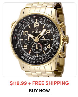 INV-49082  INVICTA | Men's 49mm Aviator Quartz Chronograph Jubilee Bracelet Watch – $119.99 + FREE SHIPPING
