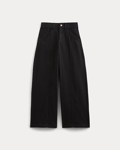 Image | Utility Seamed Wide-Leg Pant | Black