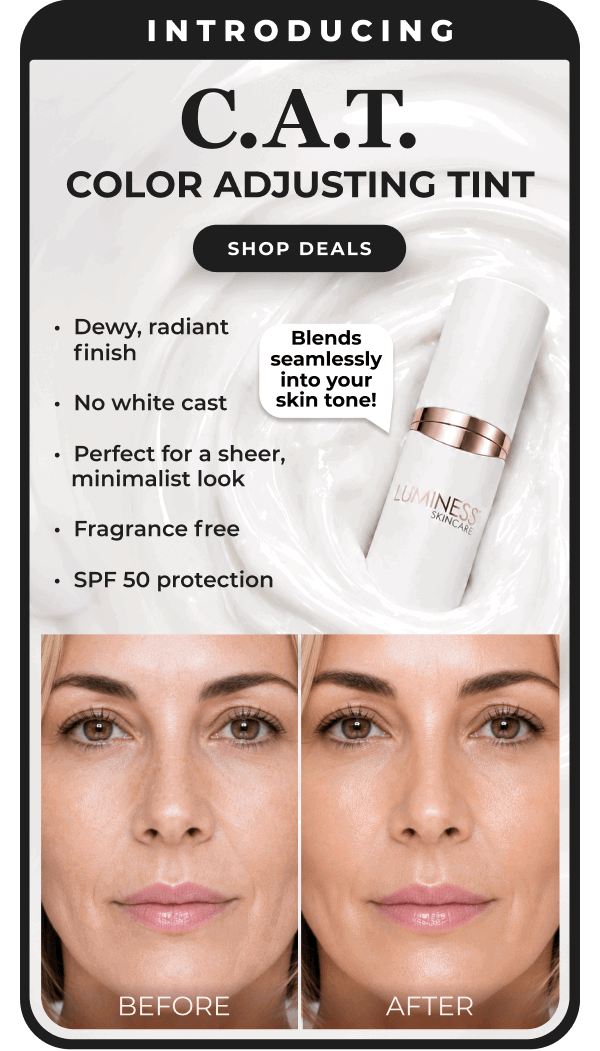 INTRODUCING COLOR ADJUSTING TINTED MOISTURIZER SPF KIT: Dewy, radiant finish. No white cast. Perfect for sheer, minimalist look. Fragrance free. SPF 50 protection.
