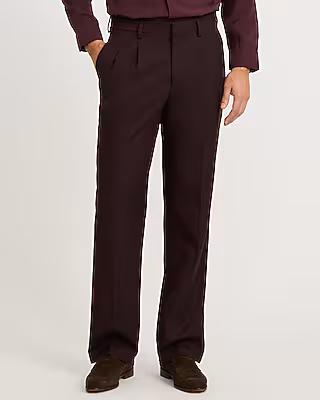 Relaxed Maroon Brushed Flannel Suit Pant