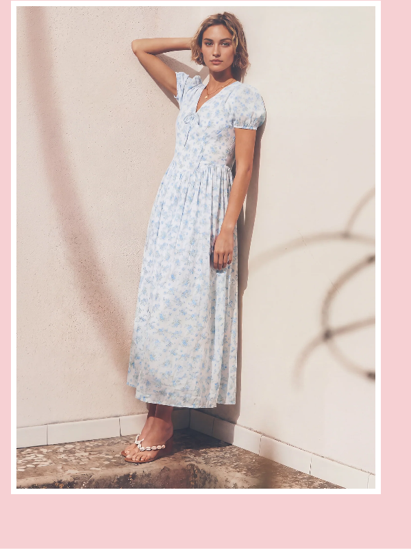 Sleeveless floral button front tie waist midi dress
