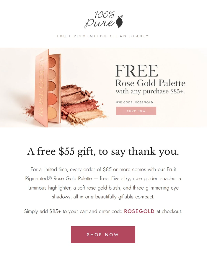 Free Rose Gold Palette
