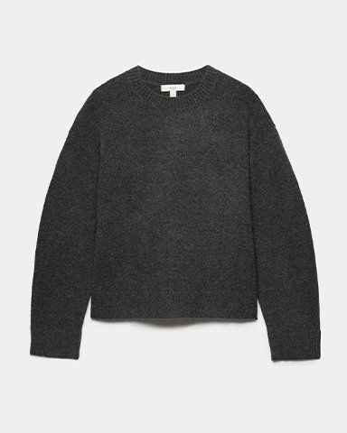 Charcoal Crew Neck Relaxed Jumper with Wool