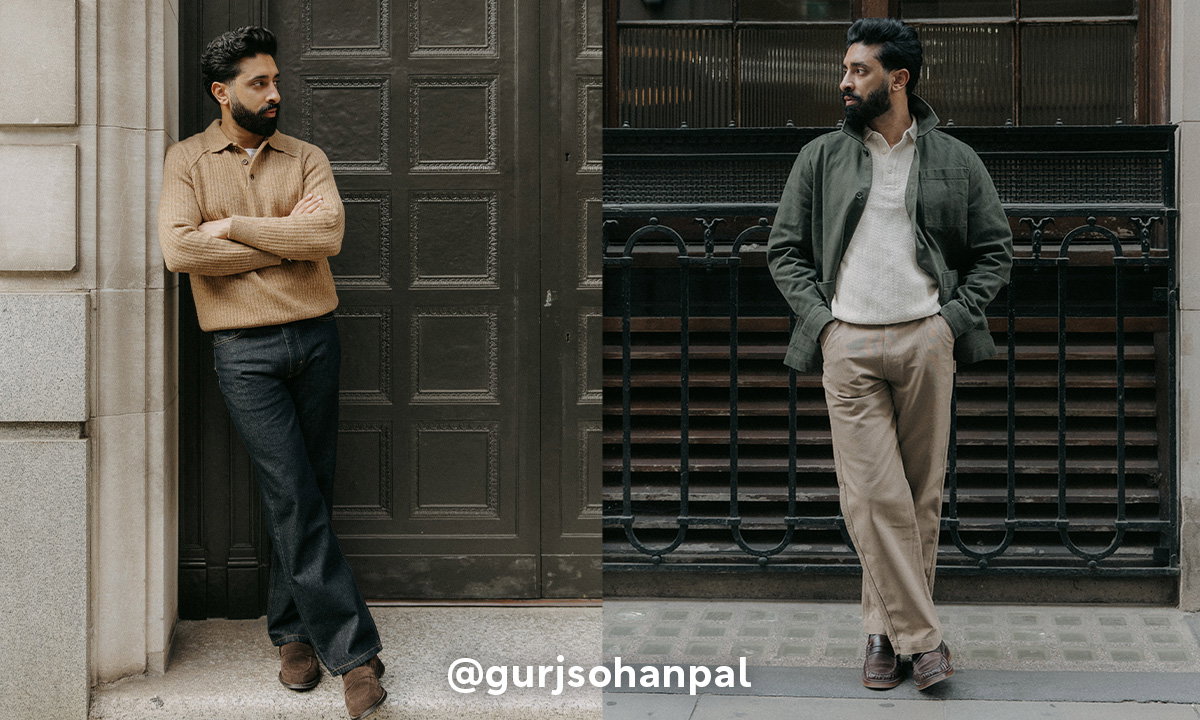Influencer @gurjsohanpal styling knitwear