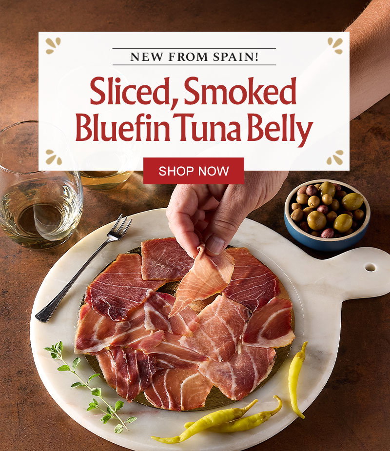 New from Spain! Sliced, Smoked Bluefin Tuna Belly 