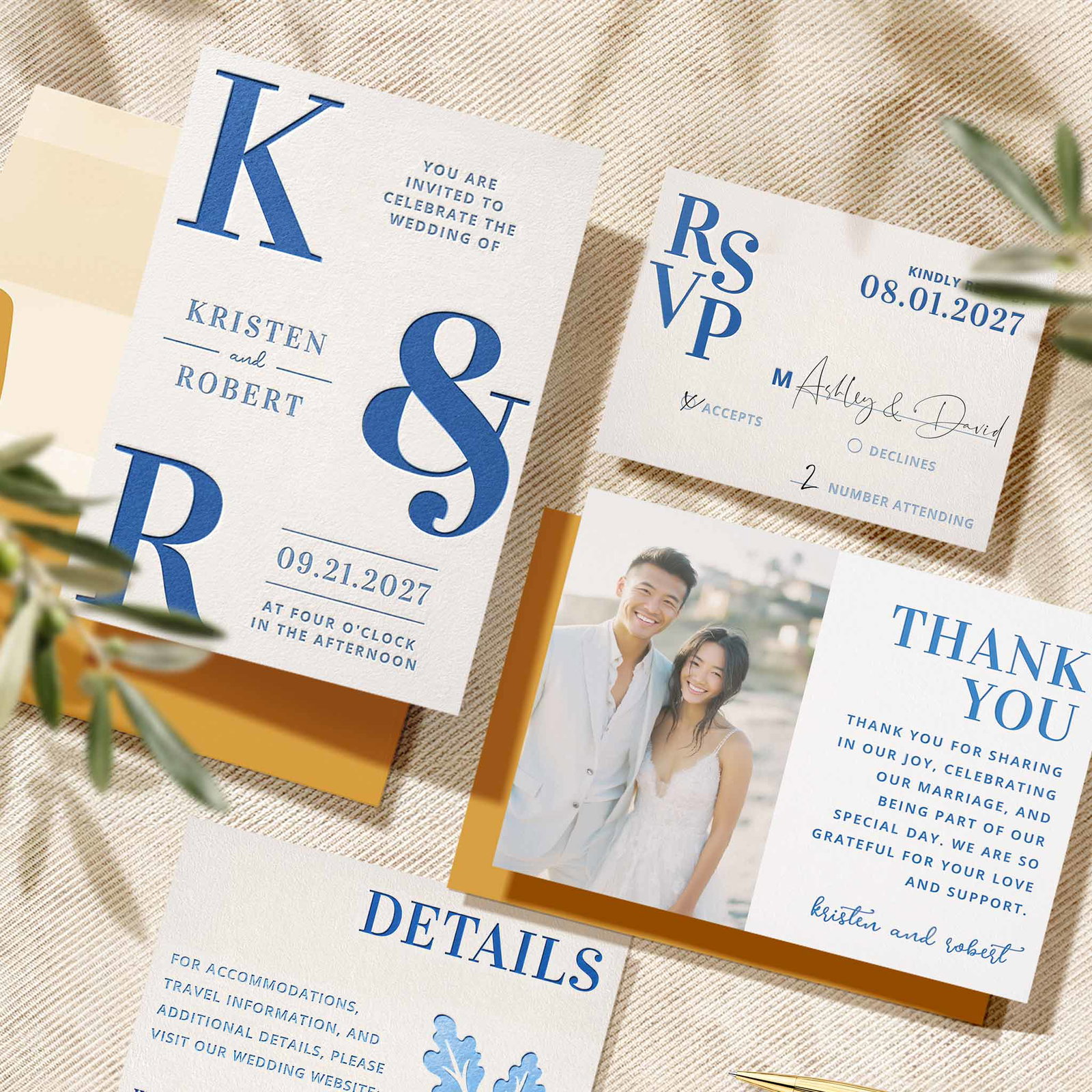 Assorted letterpress stationery