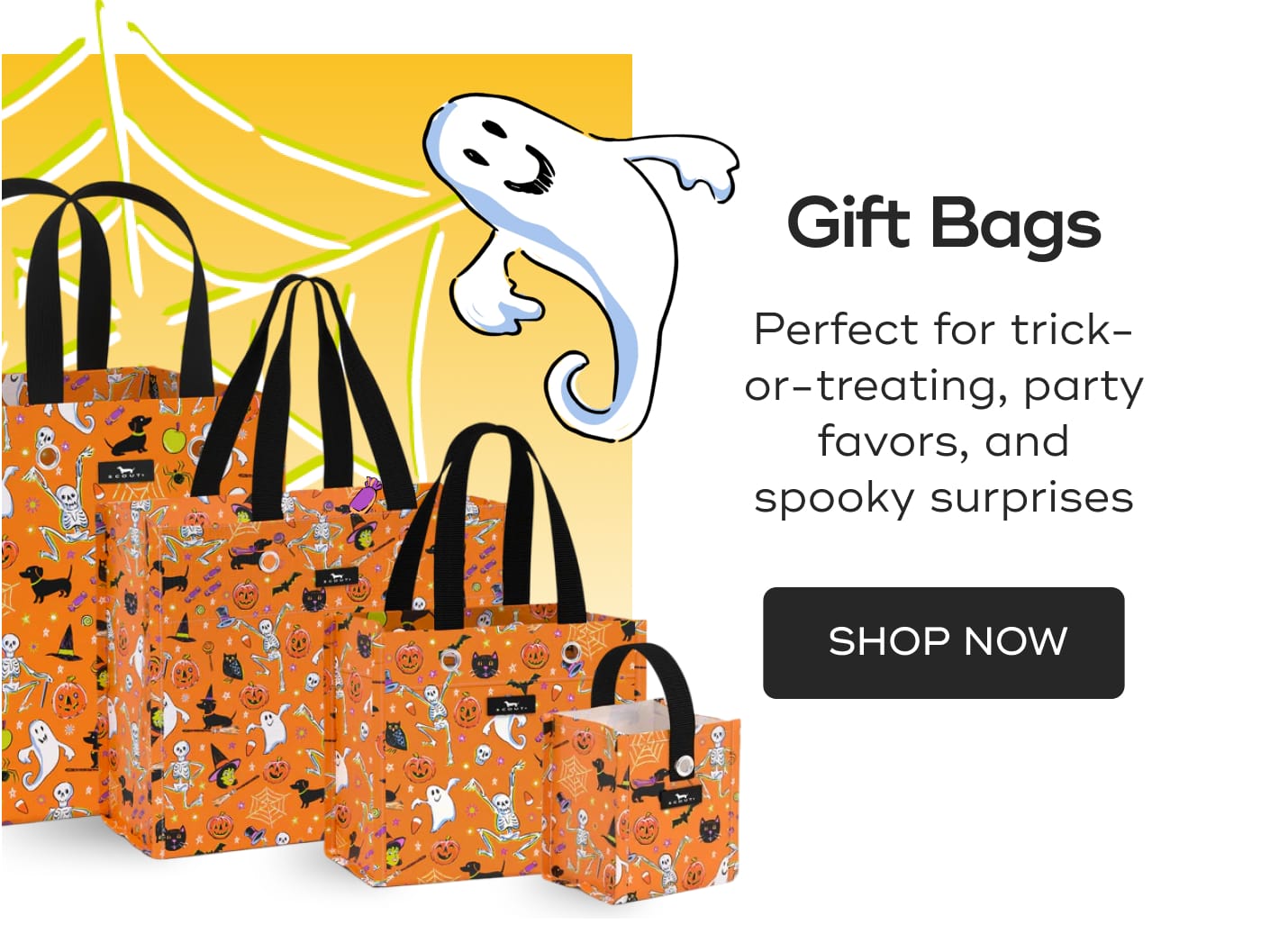 Gift Bags. Perfect for trick-or-treating, party favors, and spooky surprises. SHOP NOW