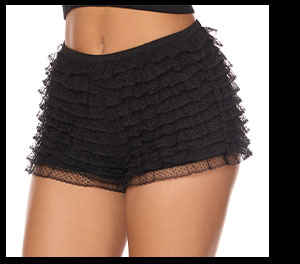 Black Ruffle Lace Shorts