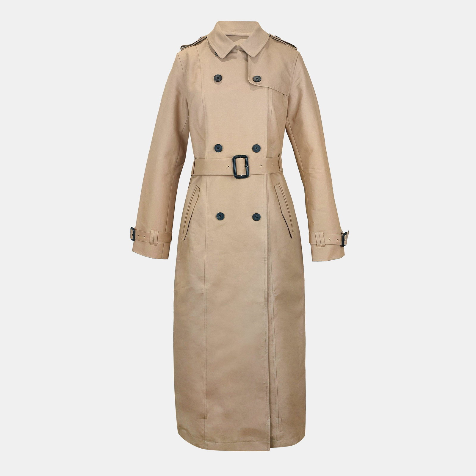 Women's JW Maxi Trench Water Resistant Cotton Long Sleeve Short Puffer Jacket