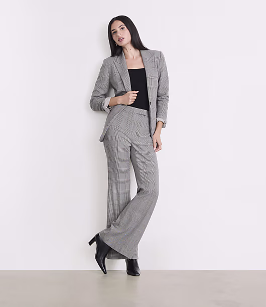 LOFT Versa Plaid Seasonless Stretch Flare Pants