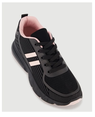 Shop Stripe Detail Lace Up Athletic Sneakers