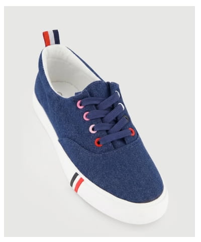 Shop Stripe Detail Canvas Low Top Sneakers