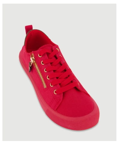 Shop Zipper Detail Lace Up Sneakers