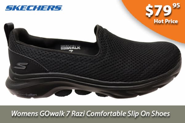 Skechers Womens GOwalk 7 Razi Comfortable Slip On Shoes
