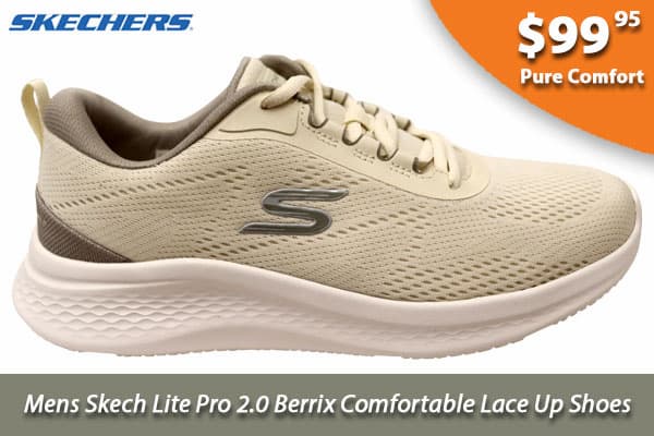 Skechers Mens Skech Lite Pro 2.0 Berrix Comfortable Lace Up Shoes