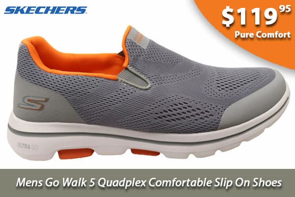 Skechers Mens Go Walk 5 Quadplex Comfortable Slip On Shoes