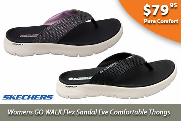 Skechers Womens GO WALK Flex Sandal Eve Comfortable Thongs