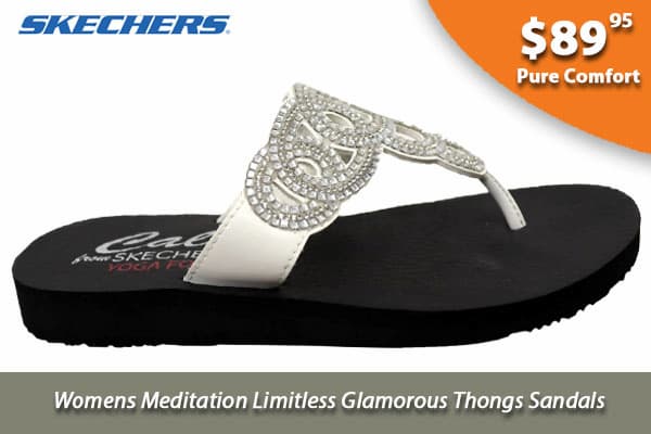 Skechers Womens Meditation Limitless Glamorous Thongs Sandals