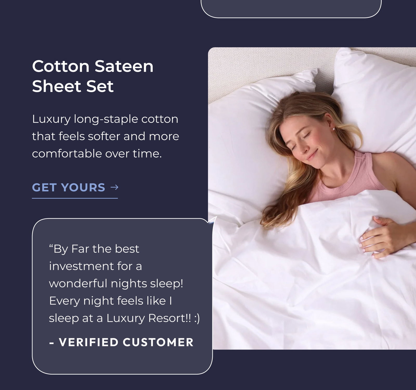 Cotton sateen sheet set