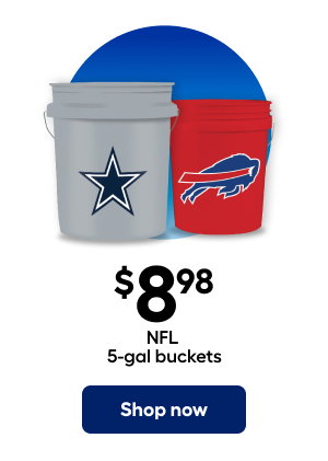 $8.98 NFL 5-gal buckets. Shop now