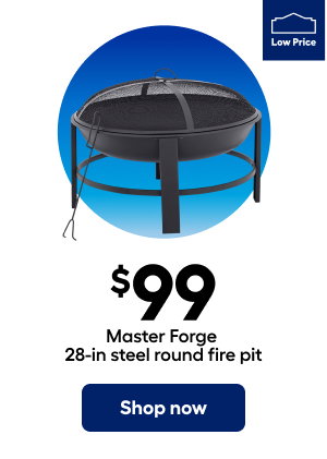 $99 Master Forge 28-in steel round fire pit. Shop now