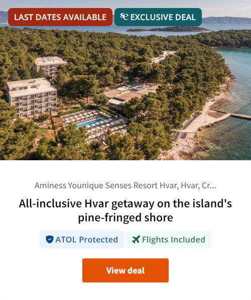 All-inclusive Hvar getaway on the island's pine-fringed shore