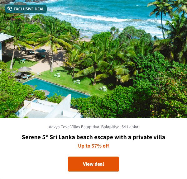 Serene 5* Sri Lanka beach escape with a private villa