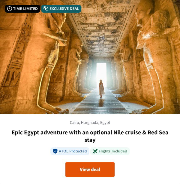 Epic Egypt adventure with an optional Nile cruise & Red Sea stay