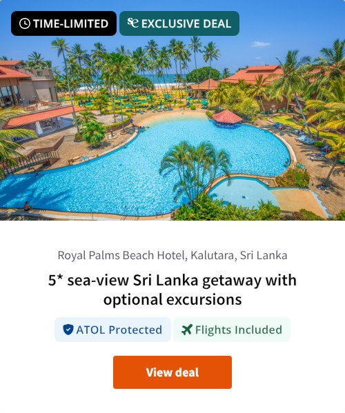 5* sea-view Sri Lanka getaway with optional excursions