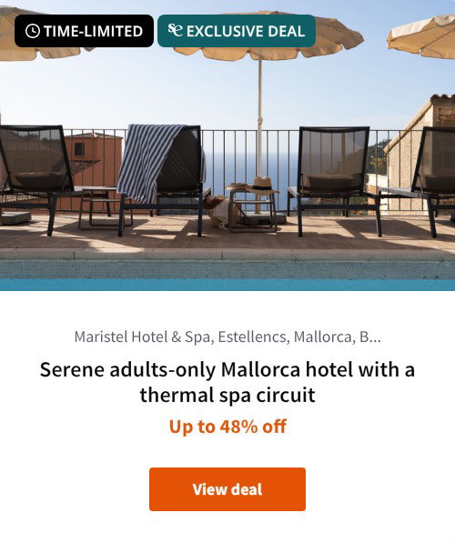 Serene adults-only Mallorca hotel with a thermal spa circuit