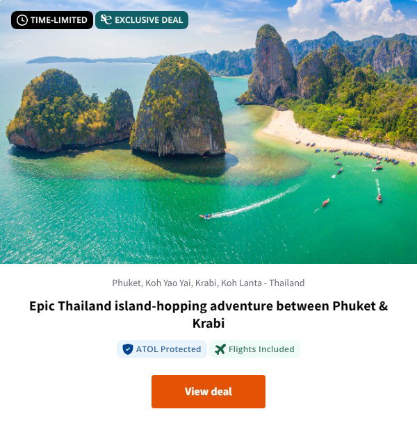 Epic Thailand island-hopping adventure between Phuket & Krabi