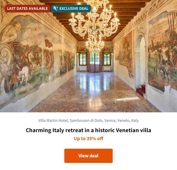 Charming Italy retreat in a historic Venetian villa