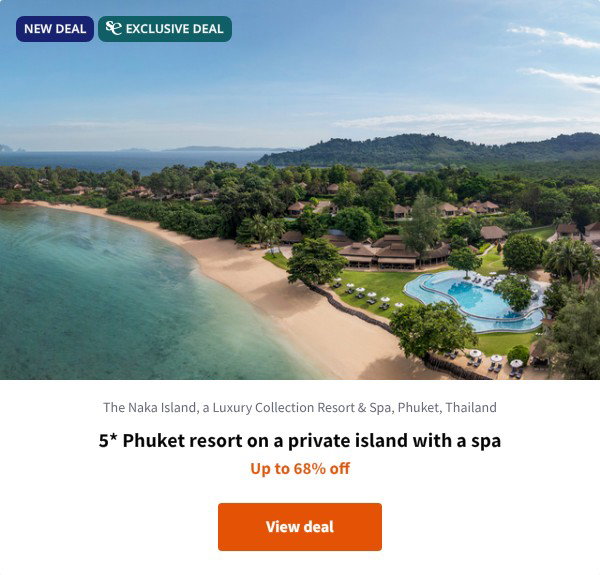 5* Phuket resort on a private island with a spa