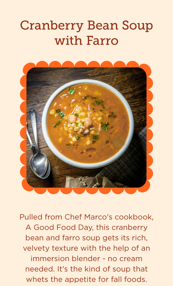 Cranberry bean soup with farro