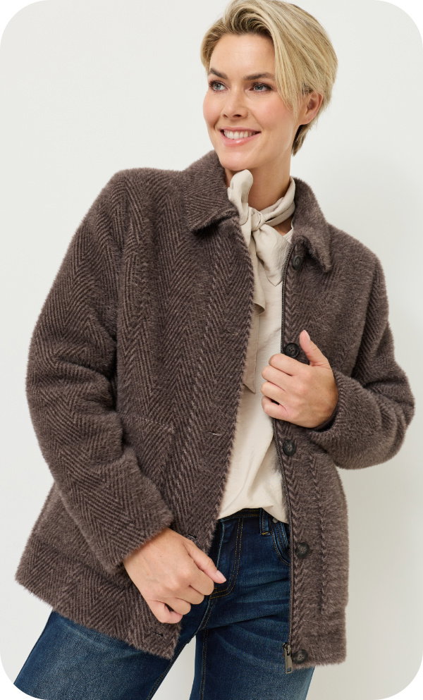 Weiche Flauschjacke mit Kragen