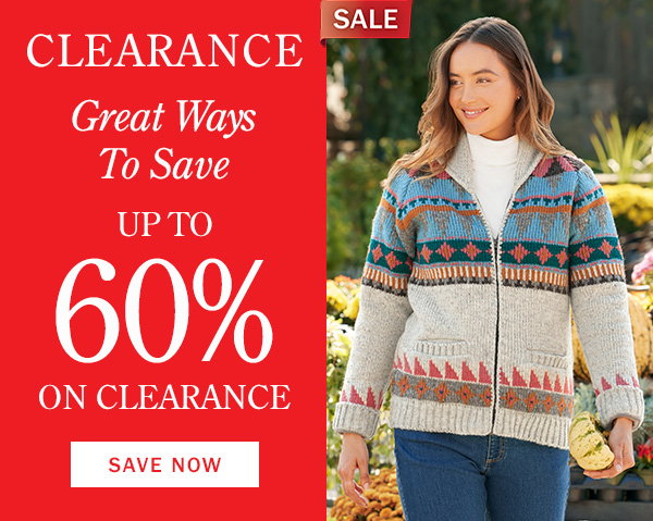 Clearance. Great Ways to Save Up to 60% On Clearance. Save Now. Sale: Women's Fleece-Lined Shawl Collar Fair Isle Wool Cardigan