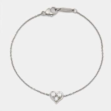 Heart Diamonds Platinum Bracel