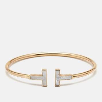 T Wire Mother of Pearl 18k Ros