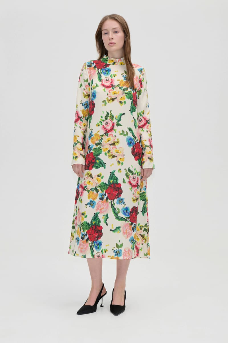 Long Sleeve Midi Dress - Ephemeral Bloom