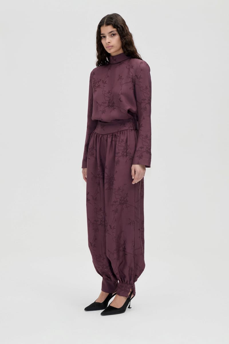 Relaxed Tie Neck Blouse - Bordeaux