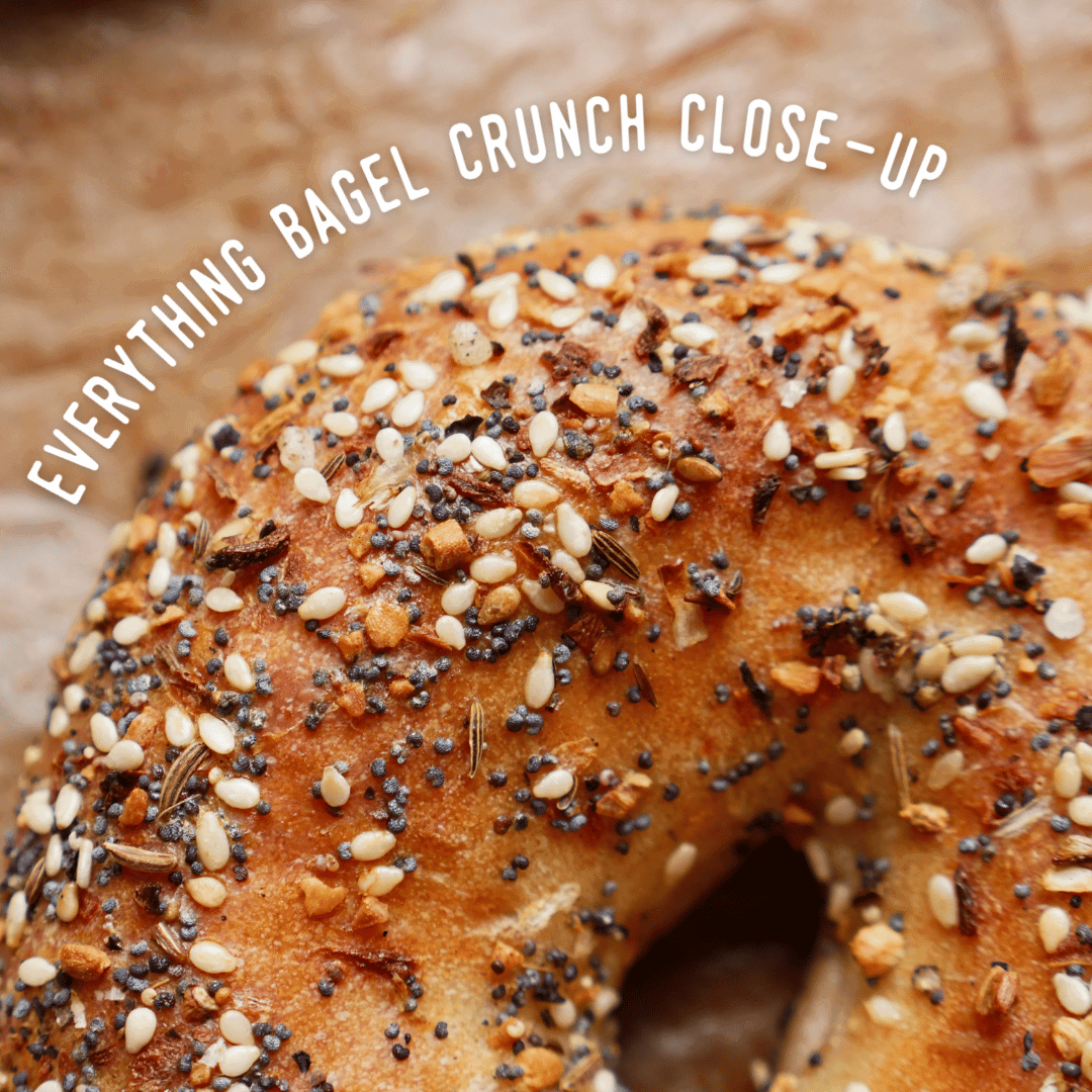 Everything bagel close up by June for Burlap and Barrel