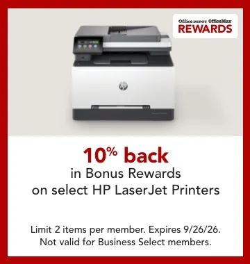10% back in bonus rewards in hp laserjet printers