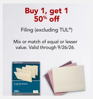 b1g1 50% off filing