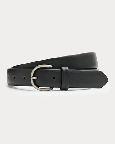 Autograph Leather Textured Belt in Black