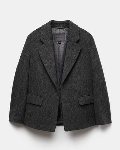 Autograph Wool Rich Brushed Tailored Jacket in Dark Grey