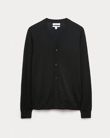 Autograph Pure Extra Fine Merino Wool Cardigan in Black
