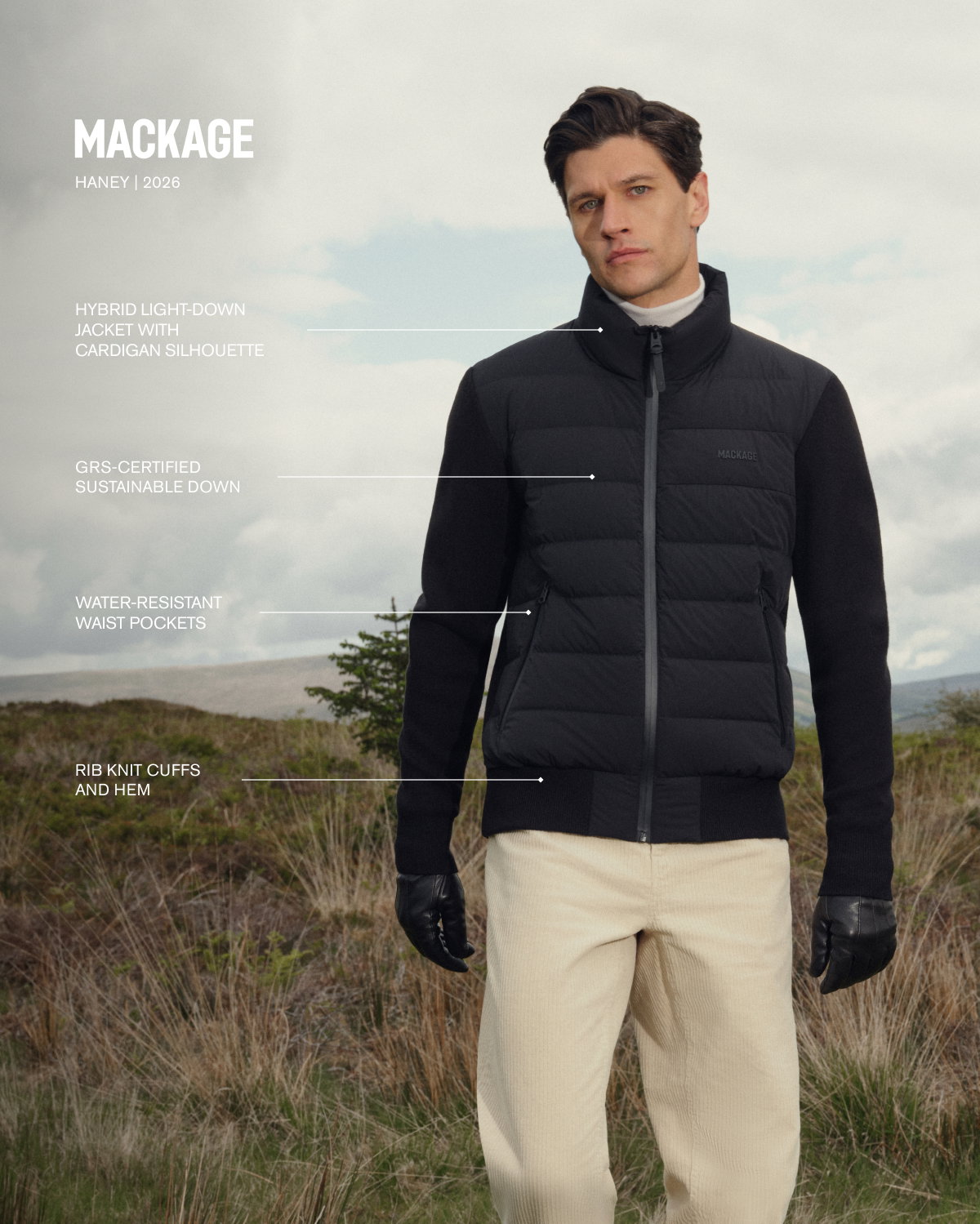 HANEY-CITY Hybrid light down jacket