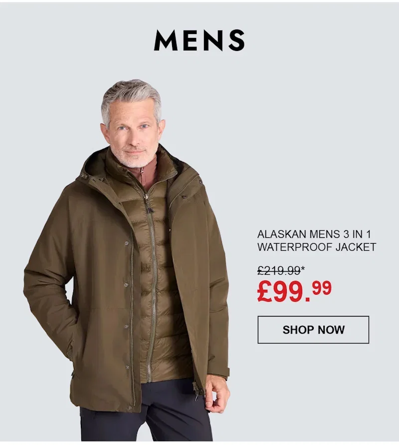 Alaskan Mens 3 in 1 Waterproof Jacket