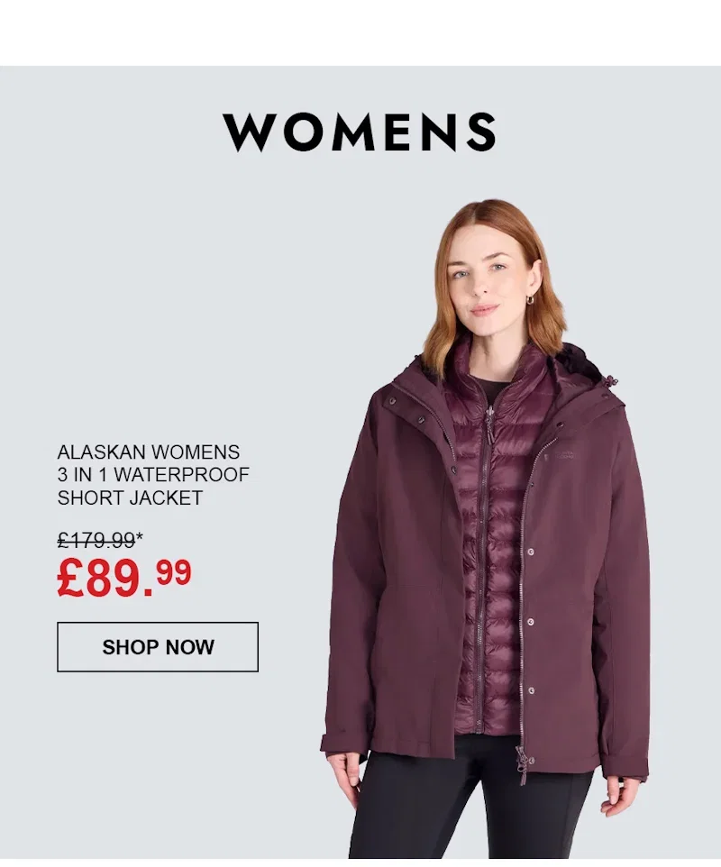 Alaskan Womens 3 in 1 Short Jacket