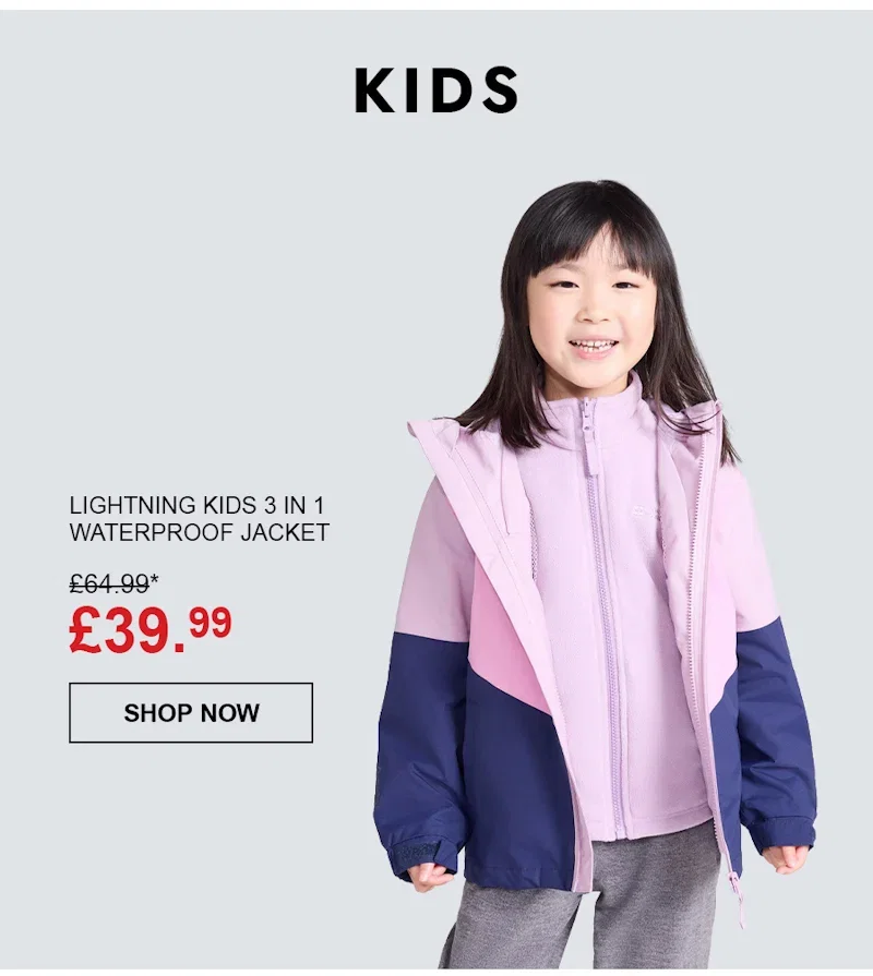 Lightning Kids 3 in 1 Waterproof Jacket